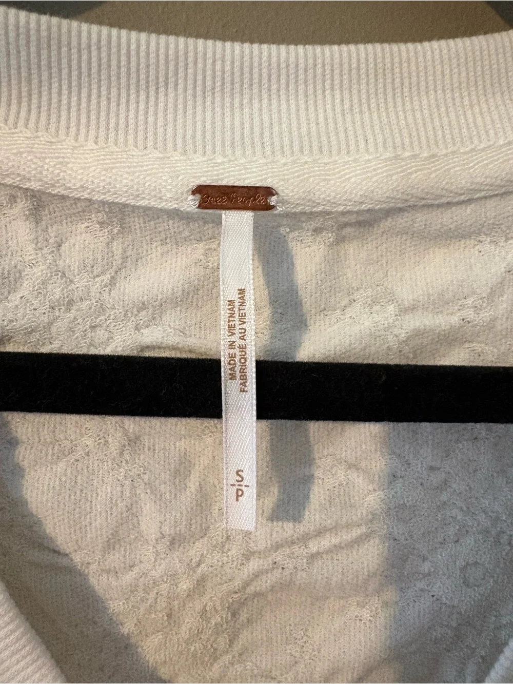 Free People Women’s Gemma Henley Top Blouse White Puff Sleeve Small